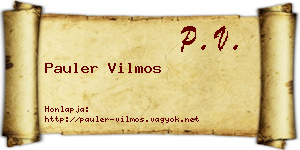 Pauler Vilmos névjegykártya
