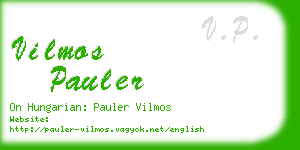 vilmos pauler business card